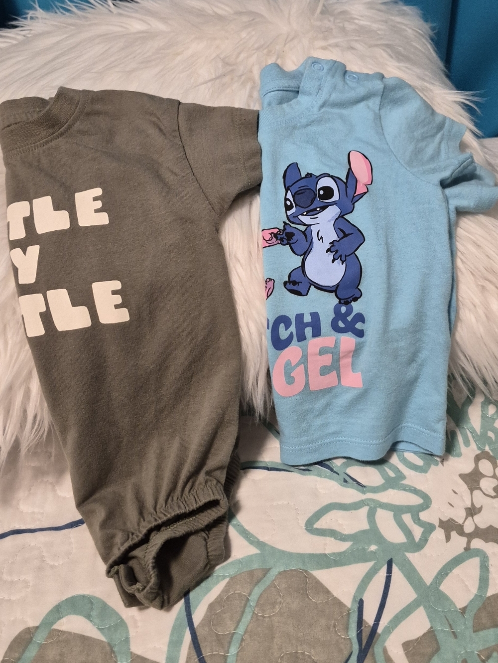 Cat & Jack Gray Baby Onesie with Navy Accents